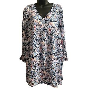 Simply Southern Floral V-Neck Lined Dress Sz S